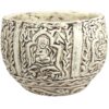 Persian Handcraft Artistic Pottery Bowl - Engraved Design in Gold