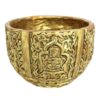 Persian Handcraft Artistic Pottery Bowl - Engraved Design in Gold