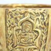 Persian Handcraft Artistic Pottery Bowl - Engraved Design in Gold
