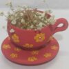 Persian Handcraft Pottery Teacup & Saucer for a Cozy Tea-Drinking Experience