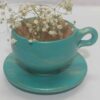 Persian Handcraft Pottery Teacup & Saucer for a Cozy Tea-Drinking Experience