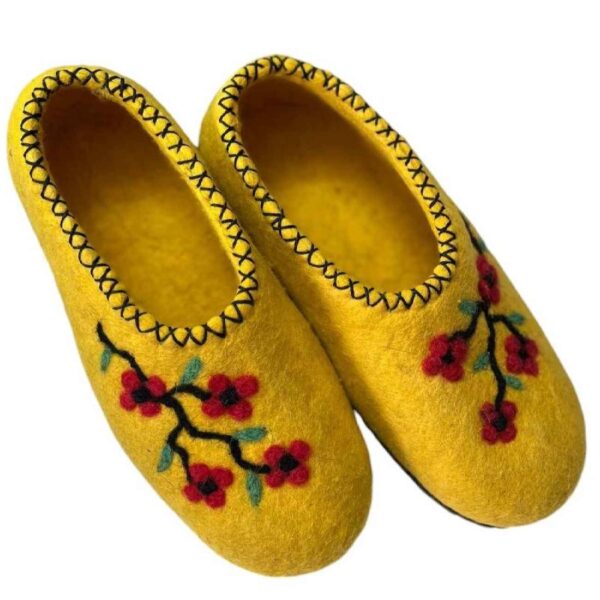 Persian Handcrafted Soft Wool Slipper for Women with Flower Design