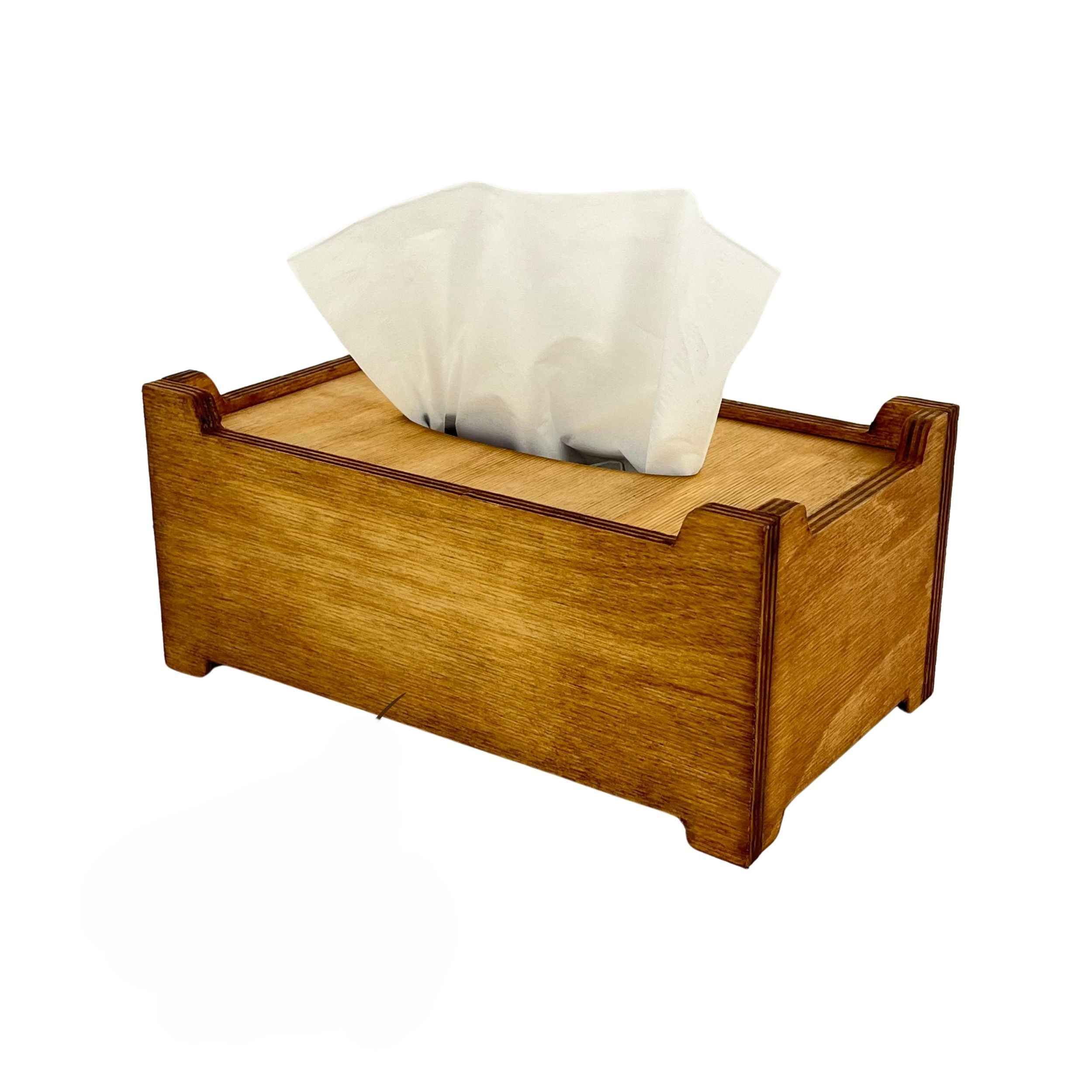 Wooden Tissue Box Elegance & Chic with Rustic Style in Brown