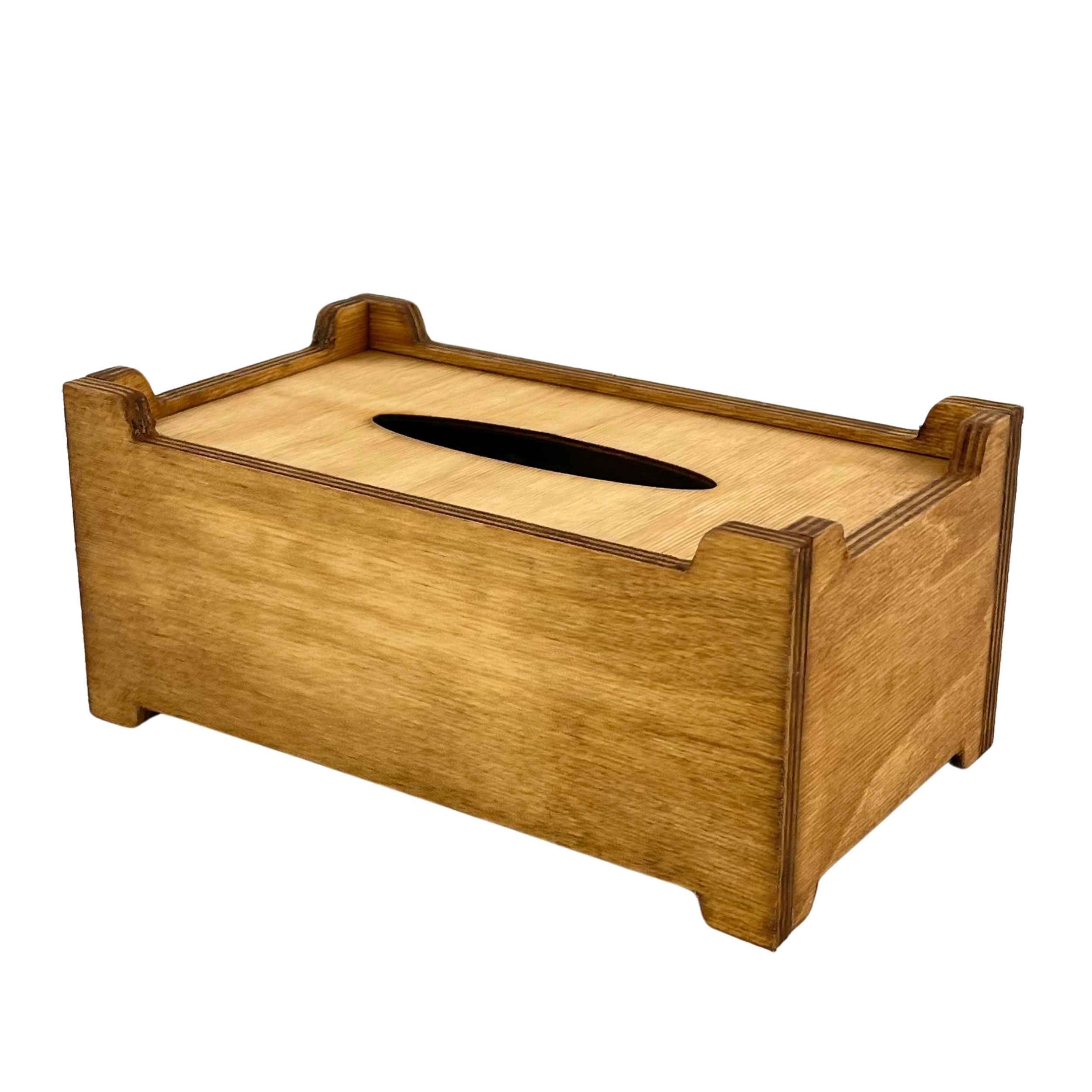 Wooden Tissue Box Elegance & Chic with Rustic Style in Brown