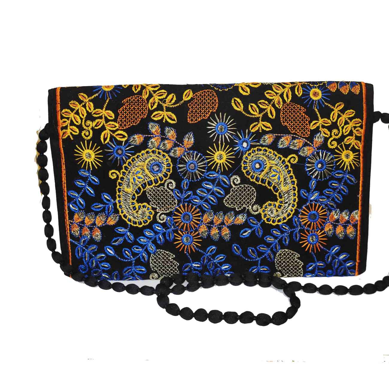Persian Handmade Women’s Clutch Bag – Suzani Embroidery with Paisley Design