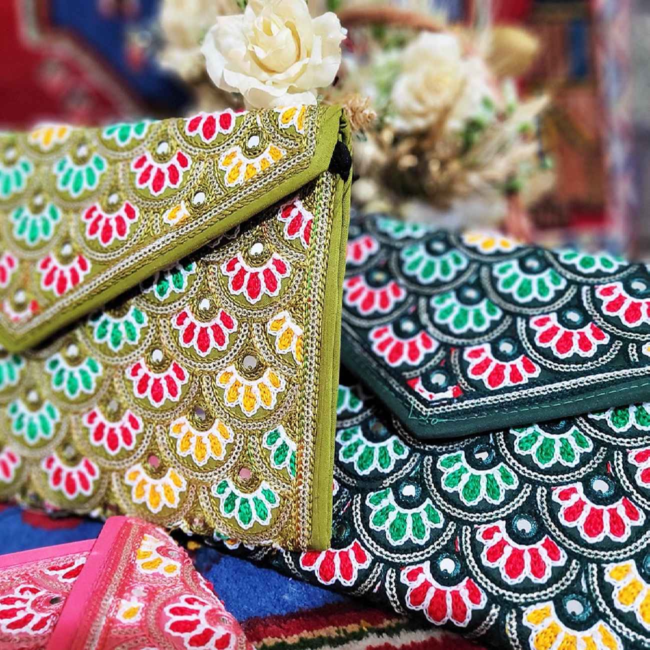 Persian Handmade Women’s Clutch Bag – Suzani Embroidery with Traditional Style