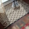 Persian Handwoven Boho Macrame Floor Rug - Ideal for Living Room or Bedroom