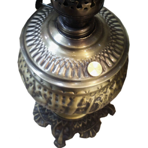 Persian Metal Kerosene Oil Lamp in Qajar Design – Antique Lighting for Home Decor