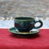 Persian Pottery Teacup & Saucer with Handle Suitable for Tea