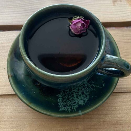Persian Pottery Teacup & Saucer with Handle Suitable for Tea