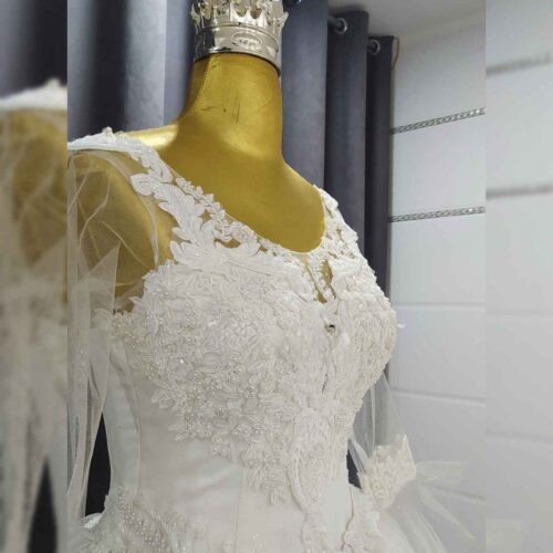 Persian Princess Wedding Dress – Arabic Style with Bell Sleeve, Beautiful Fit