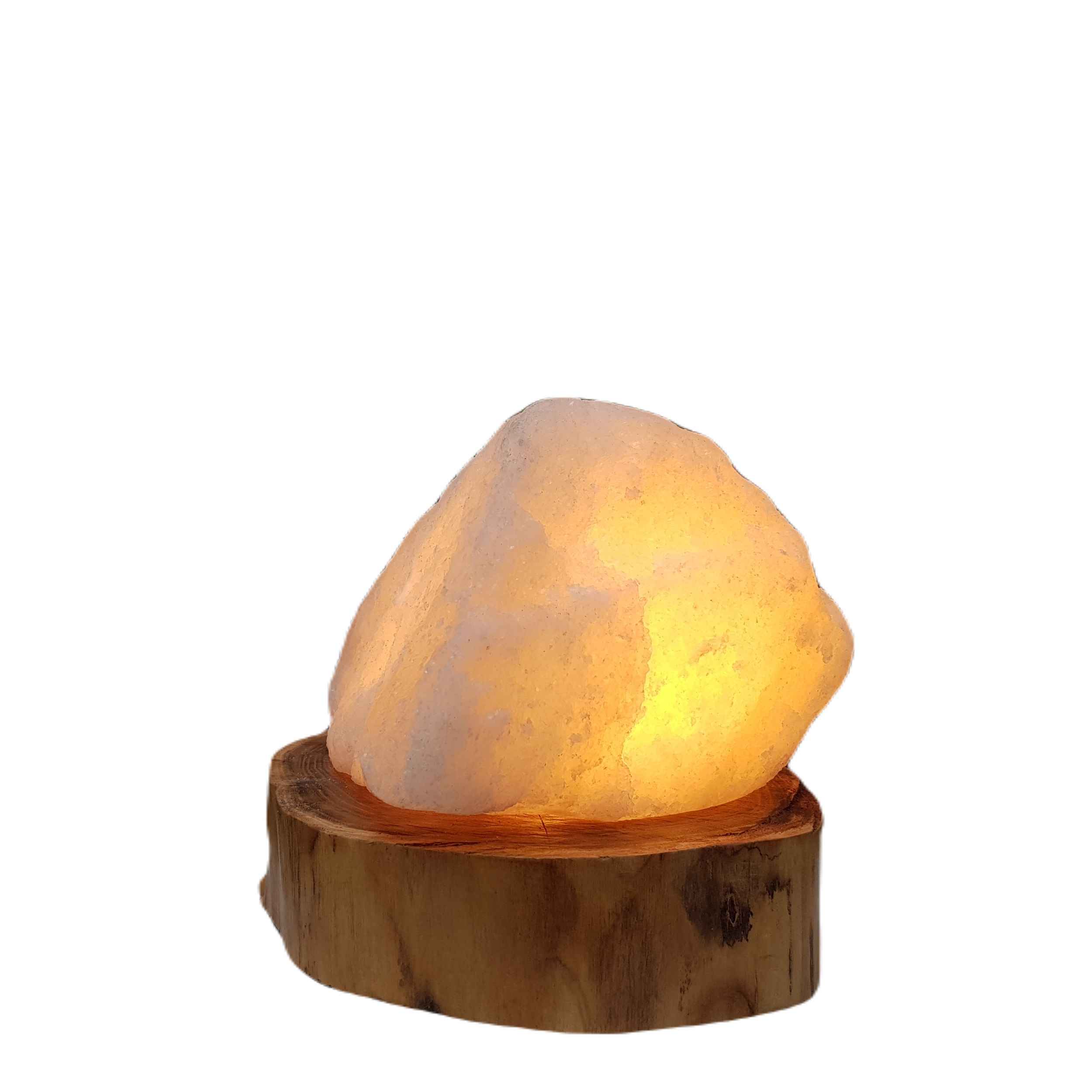 Persian Salt Rock Lamp for Natural Wellness – Elevate Your Space with Wooden Stand