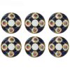 Persian Tea Saucer - Porcelain with Four-Flower Model (Set of 6)