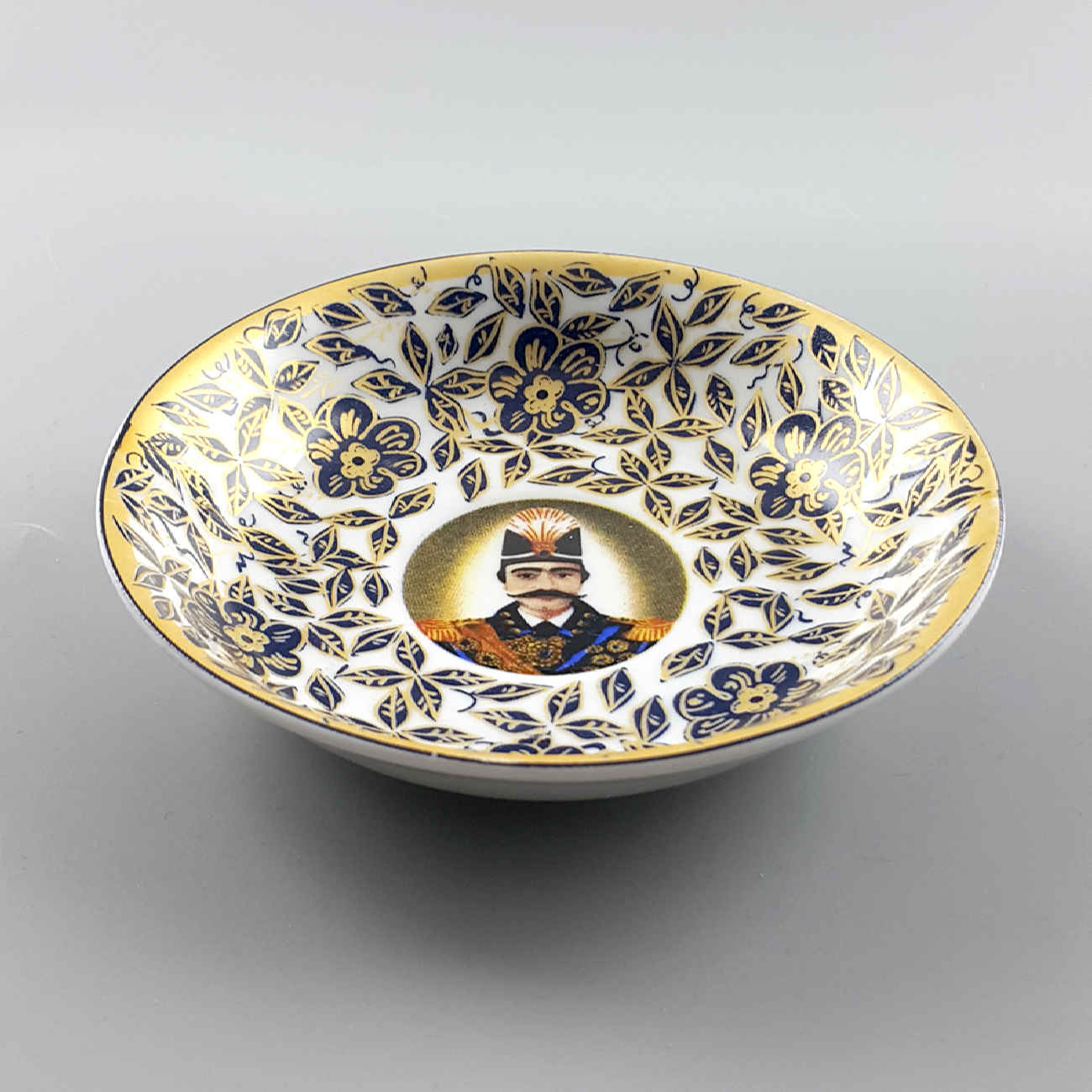 Persian Tea Saucer – Porcelain with Naser al-Din Shah Design (Set of 6)