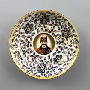 Persian Tea Saucer – Porcelain with Naser al-Din Shah Design (Set of 6)