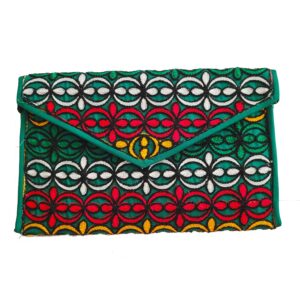 Persian Traditional Women’s Clutch Bag – Suzani Embroidery in Green