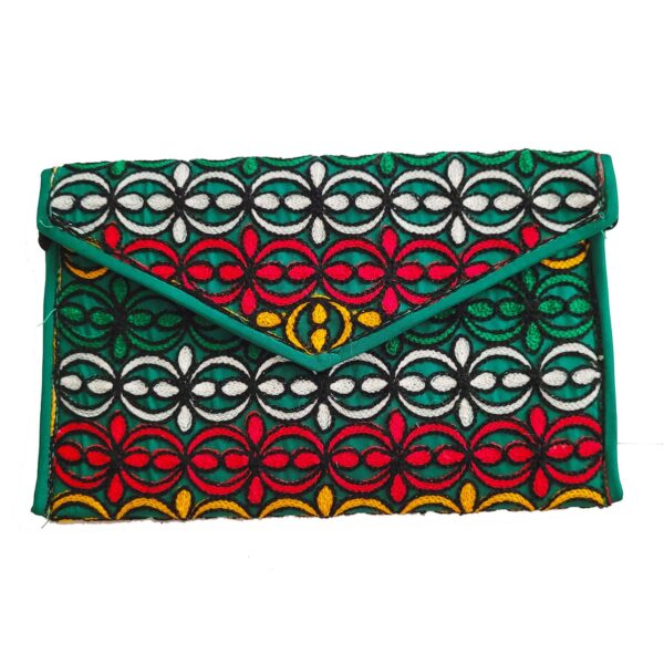 Persian Traditional Women’s Clutch Bag - Suzani Embroidery in Green