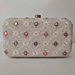 Persian Women’s Clutch Bag – Suzani Embroidery in Golden Suitable for Party & Celebration