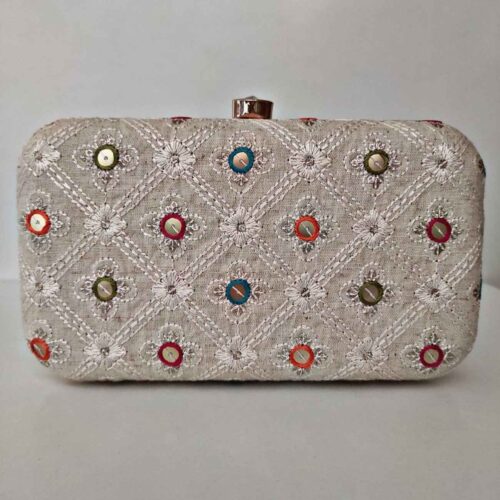 Persian Women’s Clutch Bag – Suzani Embroidery in Golden Suitable for Party & Celebration