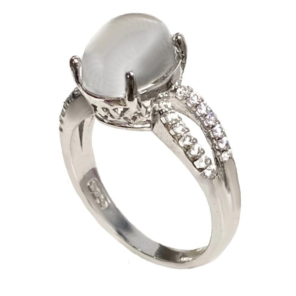 Persian Women's Silver Agate Ring - Featuring a Natural Agate Gemstone