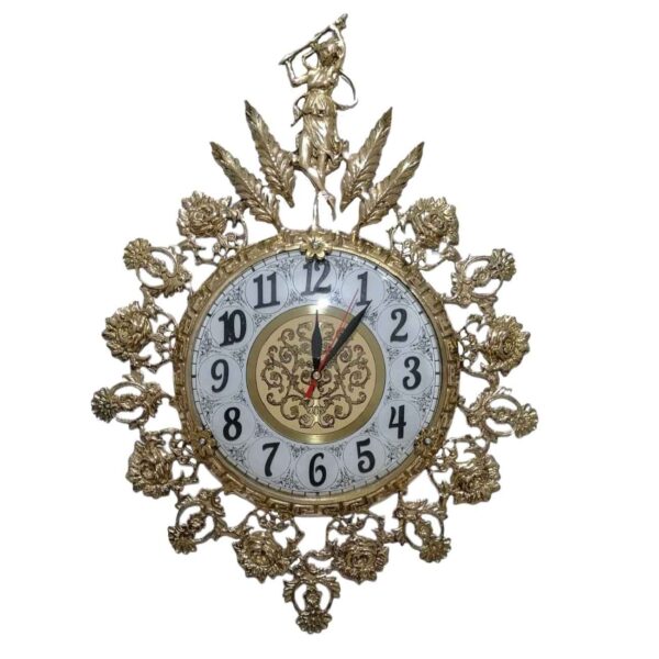 Polished Brass Wall Clock with Intricate Details for Elegant Spaces