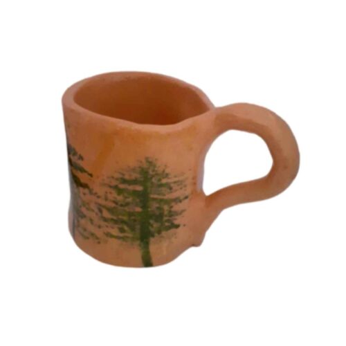 Pottery Mug – Handcrafted Ideal for Tea & Coffee with Pine Tree Design