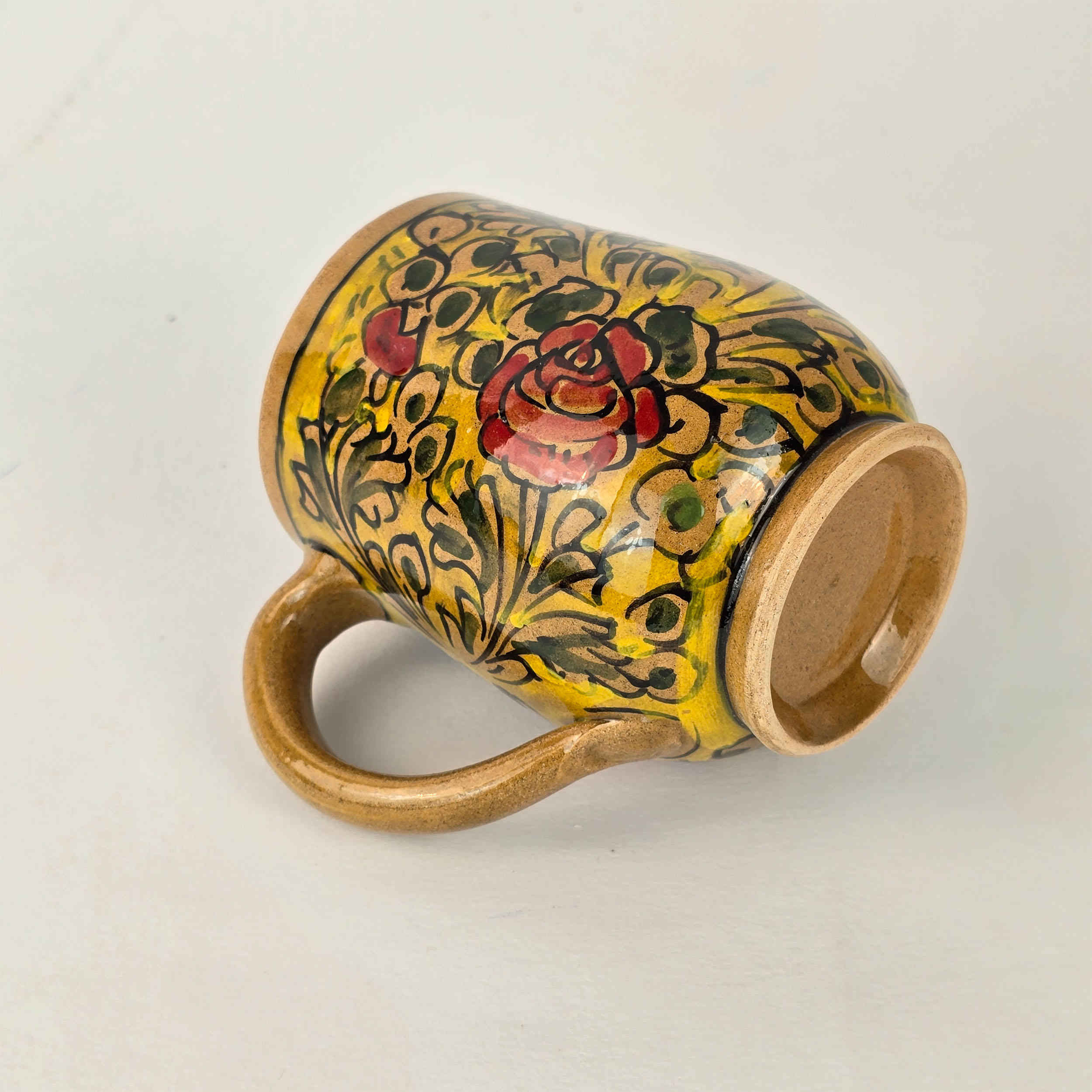 Pottery Mug – Handcrafted Perfect for Cozy Morning with Flower Design