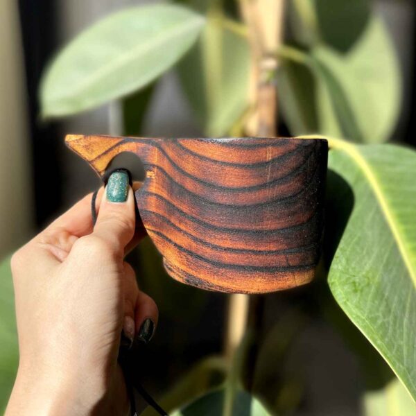 Rustic Wooden Cup - Handcrafted Camping Cup Suitable for Both Cold & Hot Drink