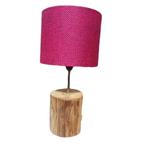 Rustic Wooden Log Table Lamp – Unique Natural Design for Home