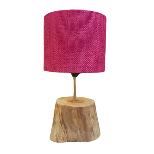 Rustic Wooden Log Table Lamp – Unique Natural Design for Home