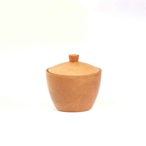 Rustic Wooden Sugar Bowl with Lid for Everyday Elegance