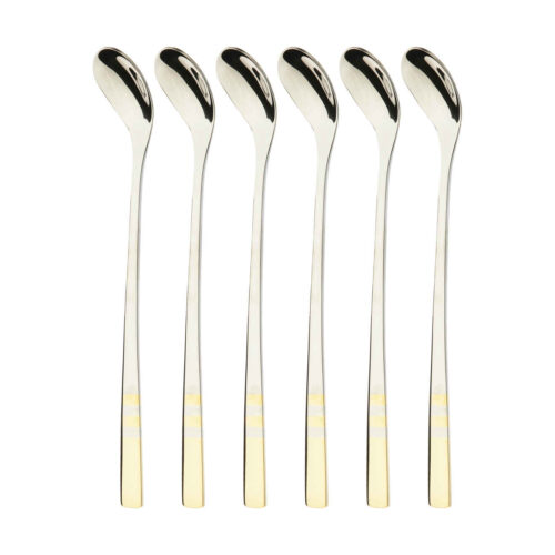 Steel Bar Spoon – Suitable for Mixing Drink & Syrup Pack of 6