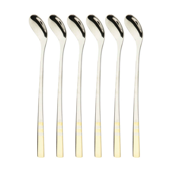 Steel Bar Spoon - Suitable for Mixing Drink & Syrup Pack of 6