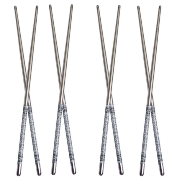 Steel Chopsticks – Lightweight and Durable, Ideal for Sushi and Noodles (Set of 4)