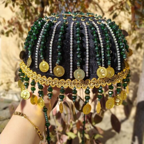 Traditional Kurdish Ethnic Hat – Perfect for Cultural Event with Coin Design