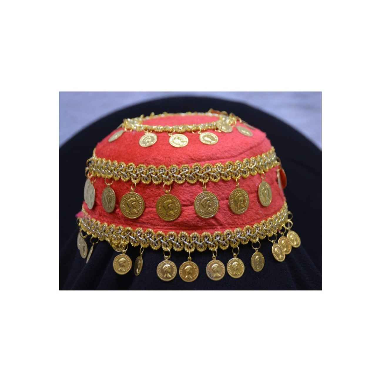 Traditional Kurdish Ethnic Hat – Unique Cultural Symbol with Coin Design