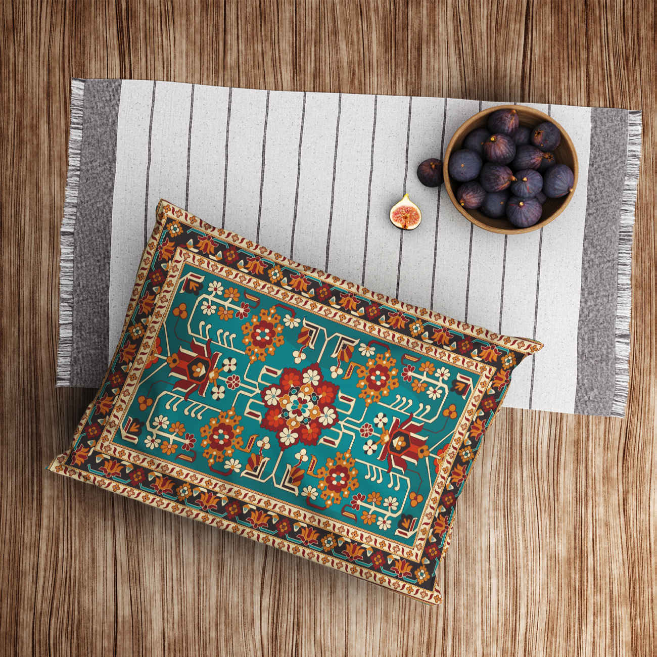 Traditional Persian Pillowcase – Carpet Design for Stylish Living (Pack of 2)