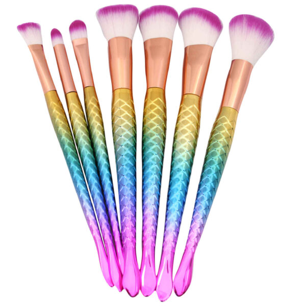 Unicorn-Inspired Cosmetic Brush Set – 7-Piece Pastel Beauty Tools