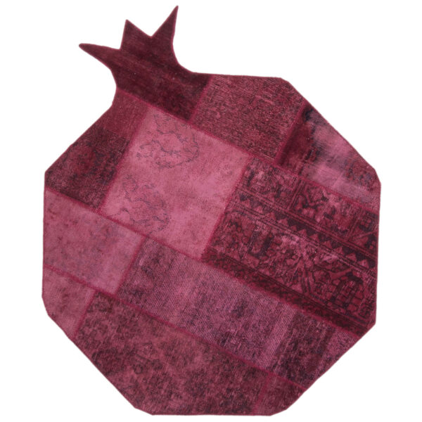 Vintage Persian Hand-Knotted Patchwork Carpet Geometric Pomegranate Design