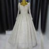 Wedding Dress with Super Pleated Zonyx Skirt and Princess Sleeves - Exquisite and Stylish Fit