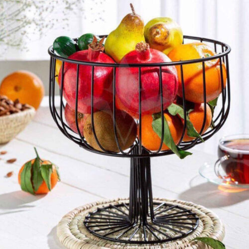 Wire Basket With Footed, Chic & Lux Perfect for Fruit in Black