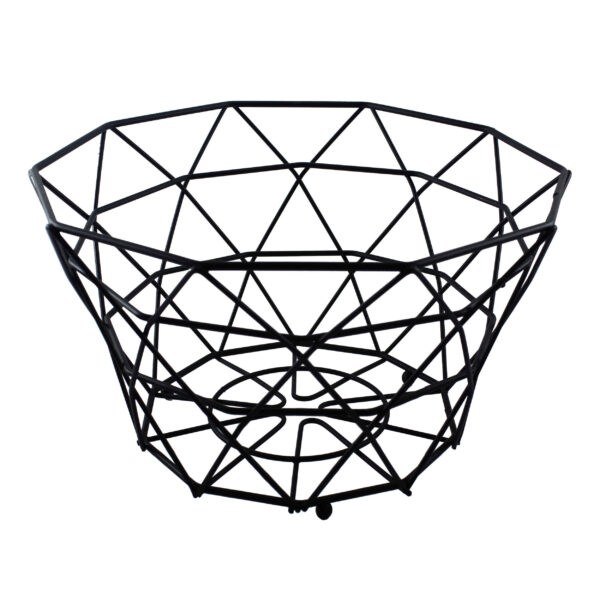 Wire Basket With Polygon Design Perfect for Fruit in Black