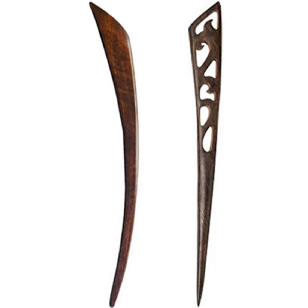 Wooden Hair Stick Handcrafted - Ideal for Thick or Long Hair, Classic Yet Functional (x2)