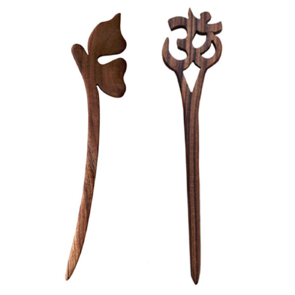 Wooden Hair Stick Handcrafted - Ideal for Thick or Long Hair (x2)