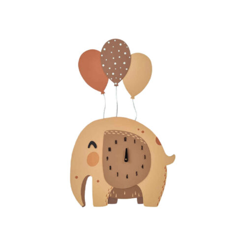Wooden Nursery Wall Clock – Ideal for Children’s Room with Elephant Design