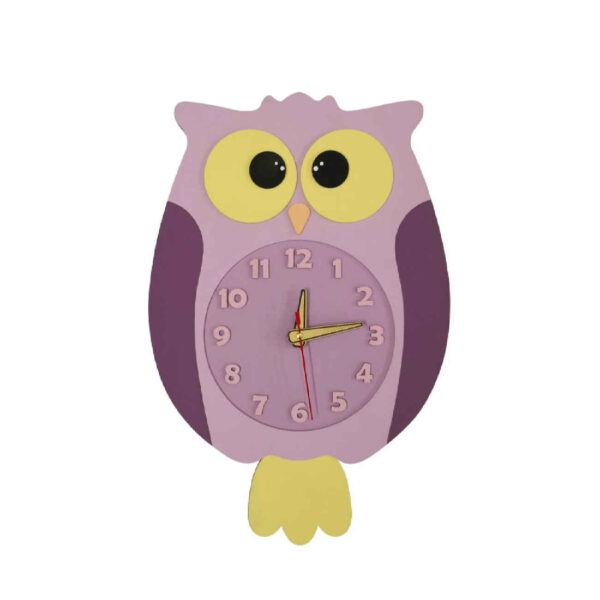 Wooden Nursery Wall Clock - Ideal for Children’s Room with Owl Design