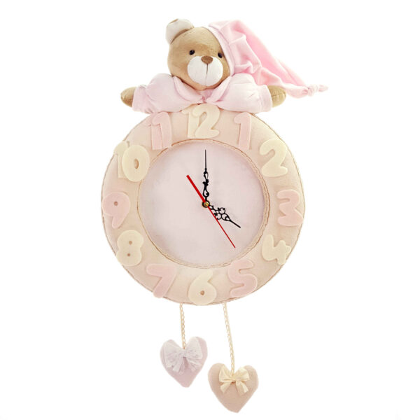 Wooden Nursery Wall Clock - Perfect for Children’s Room with Bear Design