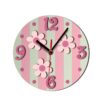Wooden Nursery Wall Clock Perfect for Children’s Room with Floral Design