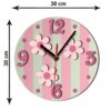 Wooden Nursery Wall Clock Perfect for Children’s Room with Floral Design