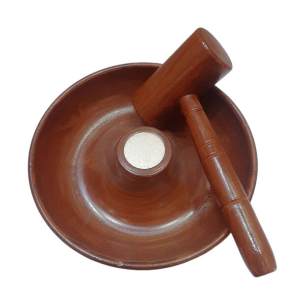 Rustic Wooden Nutcracker Set – Compact Bowl & Hammer for Easy Cracking of Walnuts & More